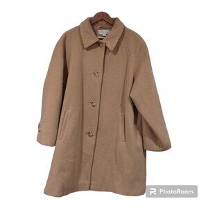 Vintage Larry Levine Italian 100% Camel Hair Coat Size 14